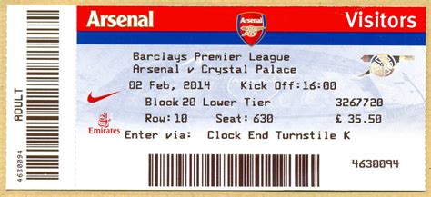 arsenal matches tickets